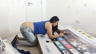 I fucked my stepmom through a box, she thought it was dad