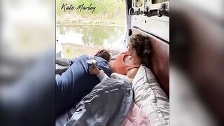 Fingered pussy of a lovely woman named Kate Marley in nature