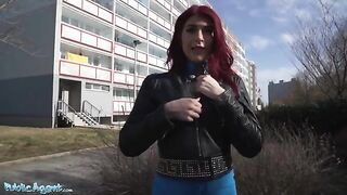 Redhead Brit gets fucked by stranger in hotel for cash with Public Agent