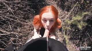Ginger teen Madi Collins gets fucked hard after flashing in public