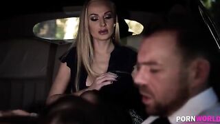 The driver got tired of waiting for his bombshell boss and fucked her