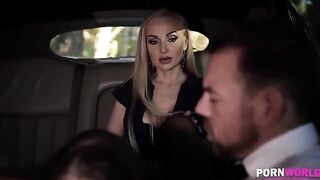 The driver got tired of waiting for his bombshell boss and fucked her