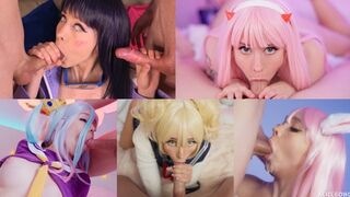 Best deep throat cosplay compilation with the stunning AliceBong