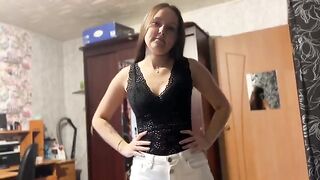 Skinny tattooed teen cheats on her husband with a delivery guy
