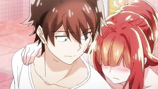 The Tsundere redhead girl with small boobs gets fucked in missionary position