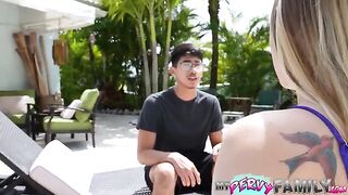 Pervert dude secretly fucks his stepsister, she swallows to keep it a secret