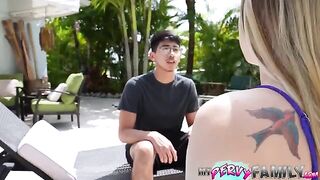Pervert dude secretly fucks his stepsister, she swallows to keep it a secret