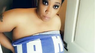 A fat black stepmom gets fucked by her stepson in the closet
