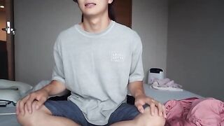 A hot girl dominates a guy through face sitting and handjob