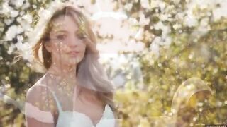 A glamorous girl has an intimate moment with nature on her terrace
