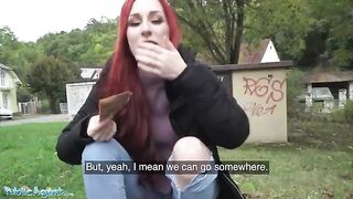 The Northern Lass catches a perv in public and gets creampied in the basement by Public Agent