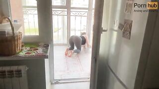 My stepmom got stuck on the balcony, so I had to help her out