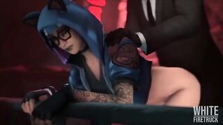 Hentai compilation with a lynx from the Fortnite series