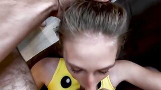 The cute girl has a big ass and fucks hard with Pikachu