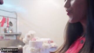 The baker competed for a prize, but her appetite was too much