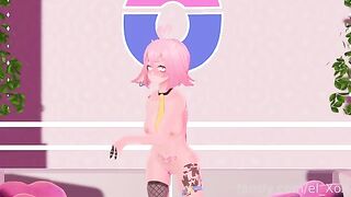 A hot girl sticks an anal plug that fucks her ass naughty