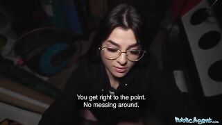 Public Agent paid a working girl for sex and got his glasses covered with cum
