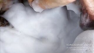 A blonde is horny and she wants to satisfy the guy in the bath