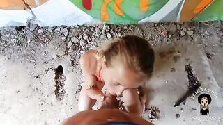 A young and beautiful blonde babe got fucked hard in an abandoned building