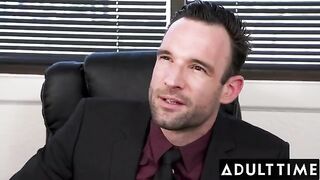 April Olsen gets fucked hard by her boss in his office, showcasing intense anal action
