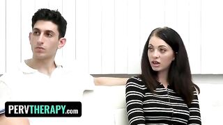 Beautiful milf doctor Kenzie Love helps horny stepsiblings explore their sexuality in therapy