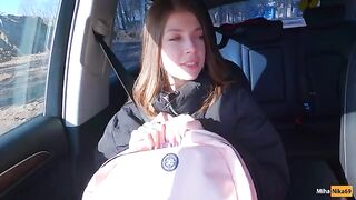 A cute girl agreed to have sex for money while hitchhiking - Public Agent