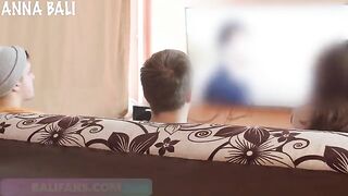 A babe risked sex with a stranger on her couch