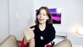 The girl was licking the dick and sucking it, her mouth was left sticky with cum – hiyouth