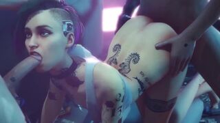 Judy Alvarez and Panam Palmer in hardcore cyberpunk action - Sek S