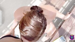 Bored Latina with big boobs gets convinced for sex on the rooftop
