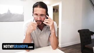The step-grandpa punished naughty stepdaughter Britt Blair for her boldness