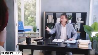 The company girl has anal sex with her future boss