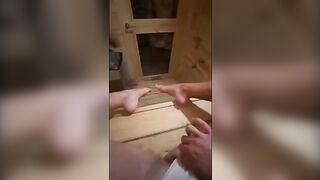 This Italian guy wanking his dick in sauna... I went there and sucked his cock until he cum