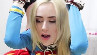 Candy White in bondage and solo action