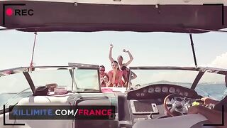 Busty cougar gets fucked on the yacht