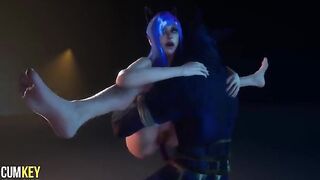 Furry woman fucked by a huge cock of monster in 3D