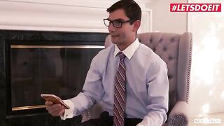 Lucky lawyer fucked American babe Gina Valentina and her sexy friends in a steamy foursome