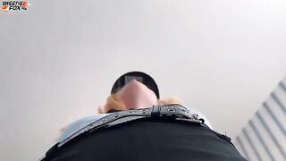 A surprise was arranged for the sexy girl, and she sat on my face in a police suit