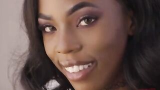 Petite ebony babe Sarah Banks gets her ass gapped hard