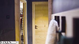 Petite skier Sonya has passionate sex in the Alps