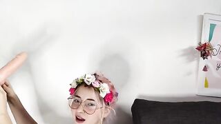 Petite babe Argentina has a big dick in her tight pussy
