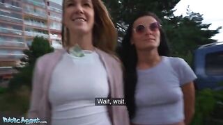 Public Agent hired two gorgeous Czech girls for a steamy threesome in the basement