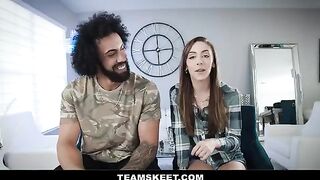 The girl was fucked in crazy poses by her boyfriend, showcasing petite Dani Blu’s flexibility