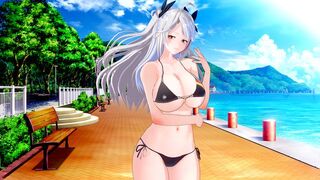 Azur Lane Prinz Eugen uncensored hentai with huge tits waifu