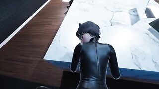 Catwoman fucks with the young man in his office, showcasing her seductive skills