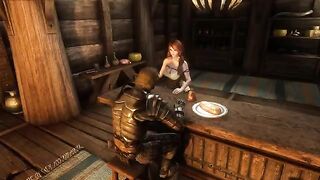 A traveler gets fucked by Ysolda in her tavern, a Skyrim encounter
