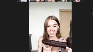 Lesbian Zoom meeting with 5 beautiful babes getting naked and fucking hard