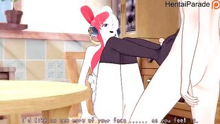 Footjob with Uta in a private show, an uncut One Piece hentai scene