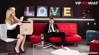 Petite Spanish beauty Claudia Bavel on her first threesome experience