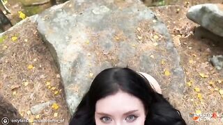 Girl was fucked hard and deep in the woods by a guy